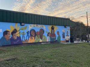 Example of youth art mural project led by Broderick Flanigan in East Athens